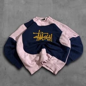 Vintage 90s Style Rework Stussy Crewneck Oversized Skater Hip-Hop Fit Size M